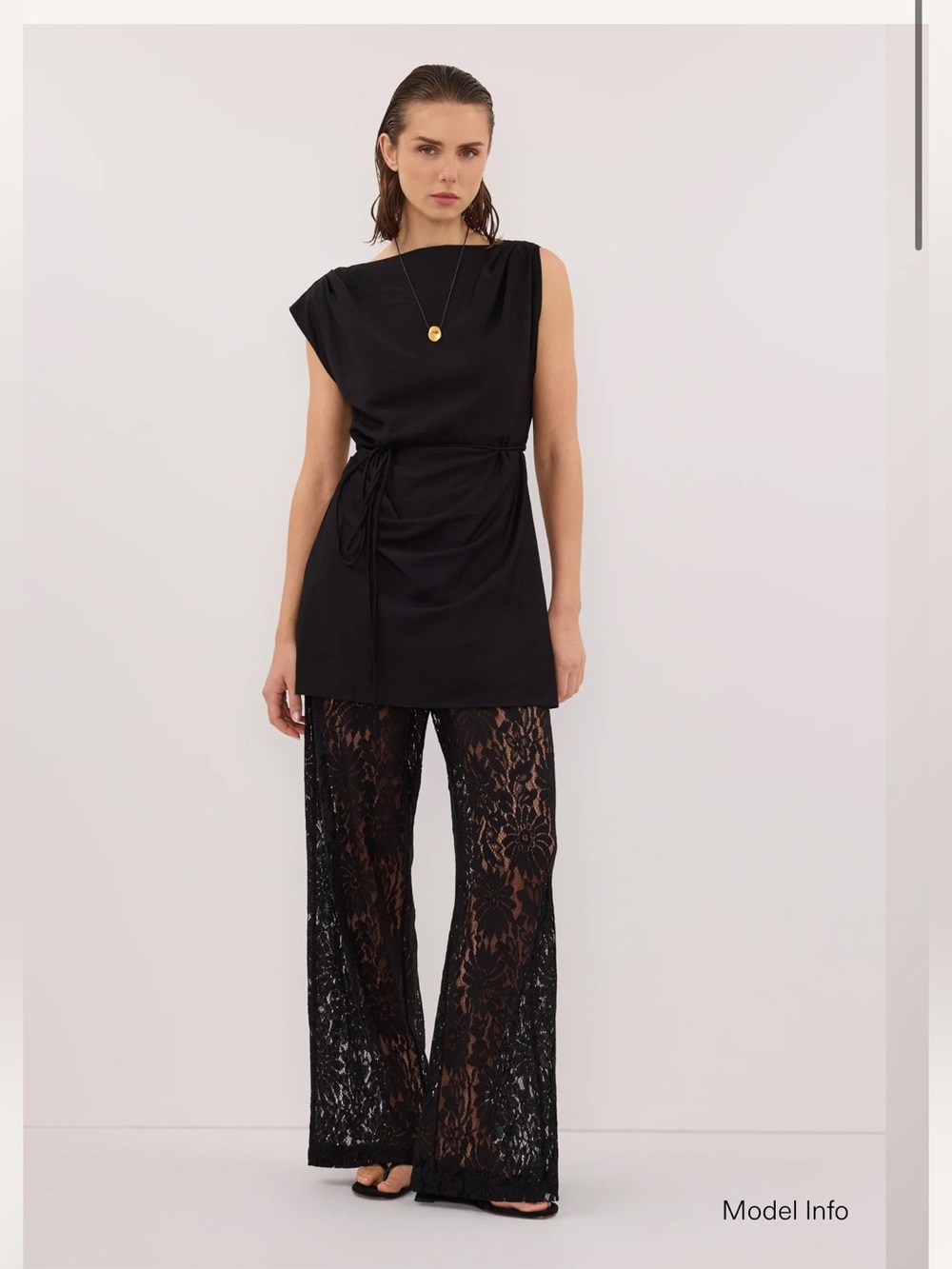 Dissh Marmo Black Draped Mini Dress